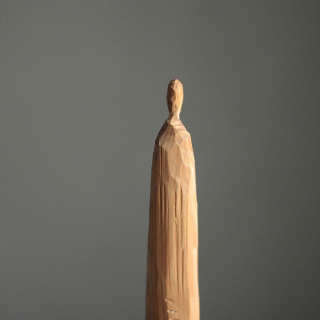 木彫 立体作品 人物像 現代美術 オブジェ