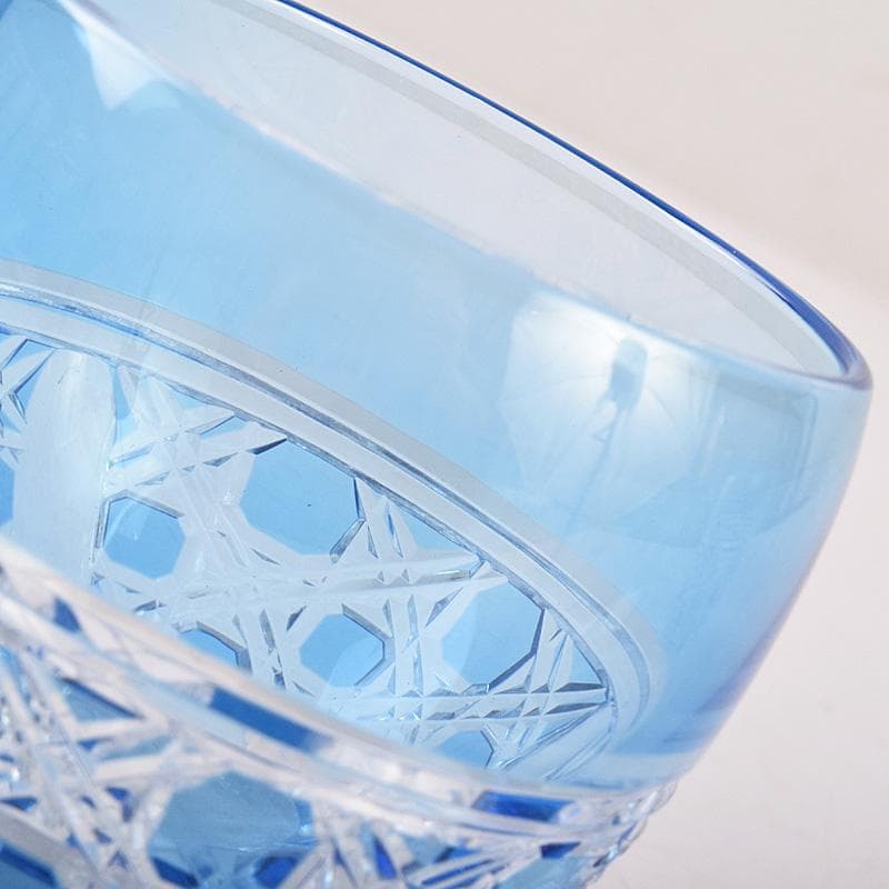 江戸切子　各務クリスタル　八角篭目　懐石杯　共箱　２点まとめて　M　R8984