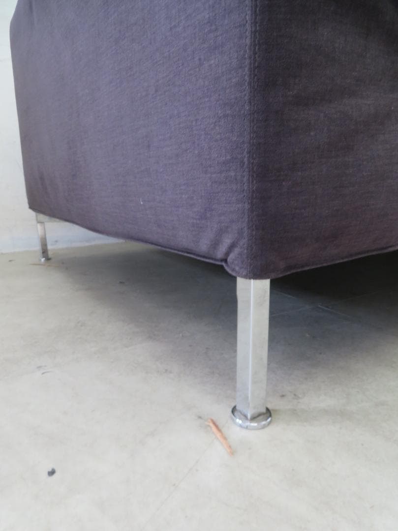 美品■カッシーナ■BOX■2人掛けワイドソファ■フェザー■ナス紺■69.6万円