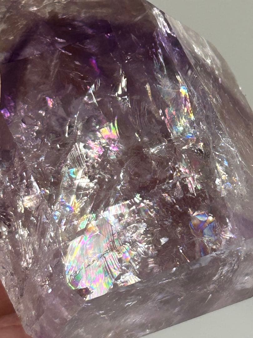 ファントムアメジスト　ミニタワー　天然石　置物