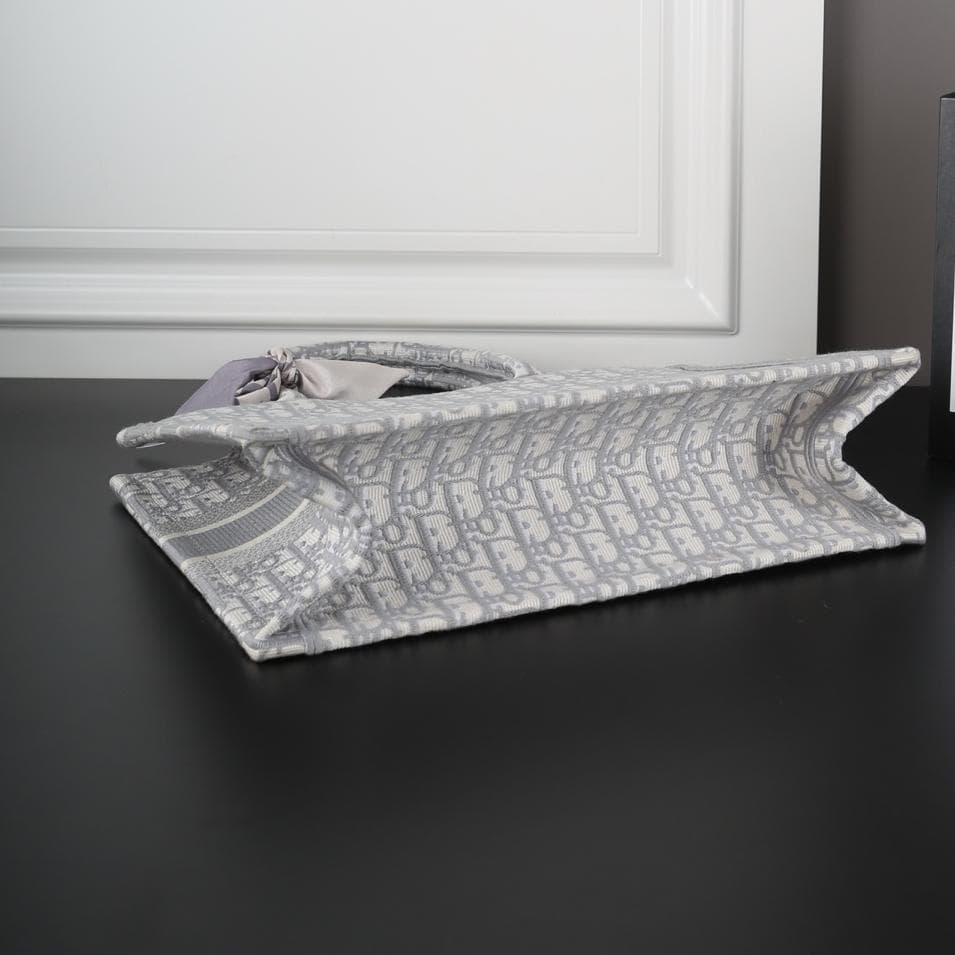 Tote 36cm 刺繡 エコバッグ グレー・ピンク M1296ZRIW