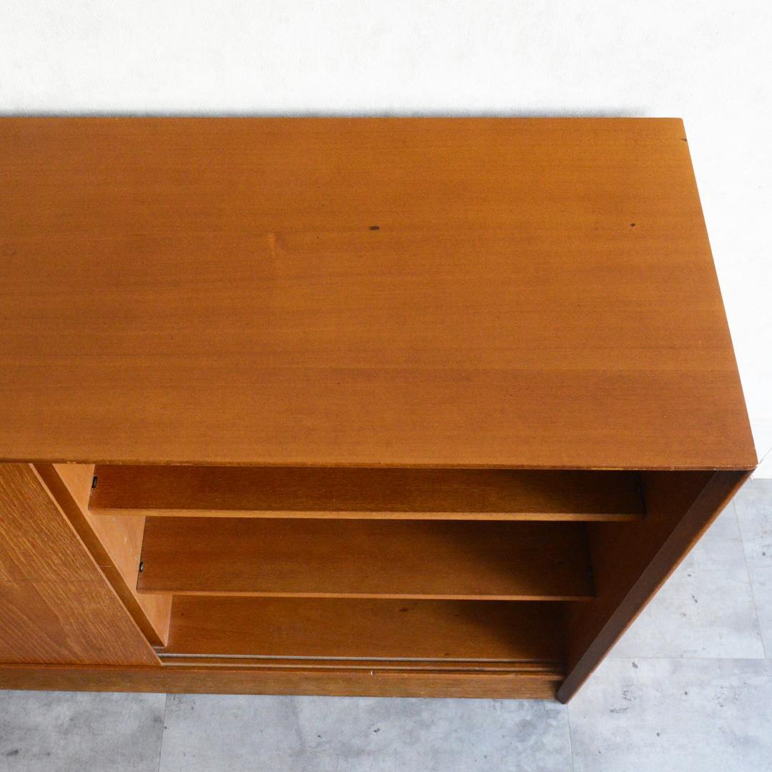 ヴィンテージ チーク ガラスキャビネット カップボード ディスプレイキャビネット