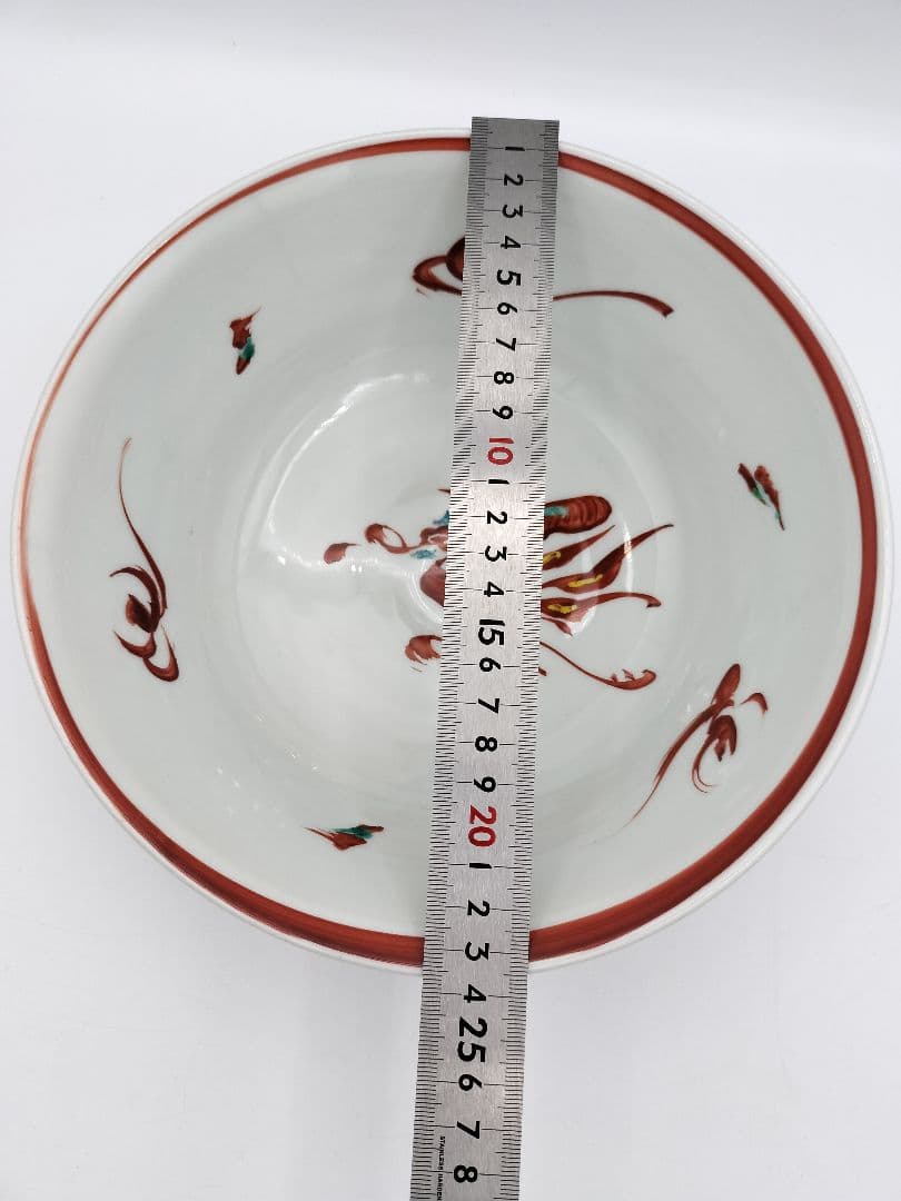 b45 菓子鉢 赤絵鳳凰文 廣永窯 坪島土平 木箱 茶道具 菓子器 古物