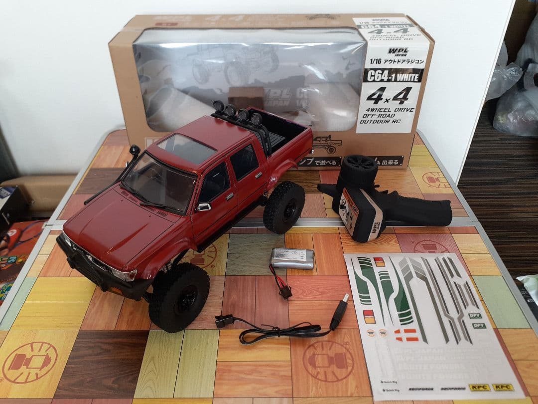 全塗装済み】WPL JAPAN C64-1 ハイラックスダブルピック 赤 - メルカリ