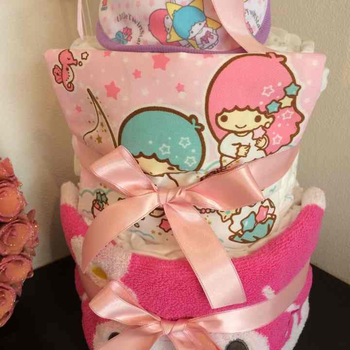 送料無料◼️サンリオスペシャルおむつケーキ♩マイメロ12ヶ月フレームキティ