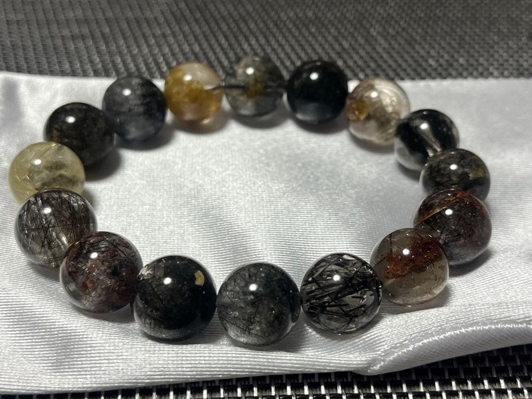 高品質 ガーデンルチルクォーツ ブレスレット 約14mm