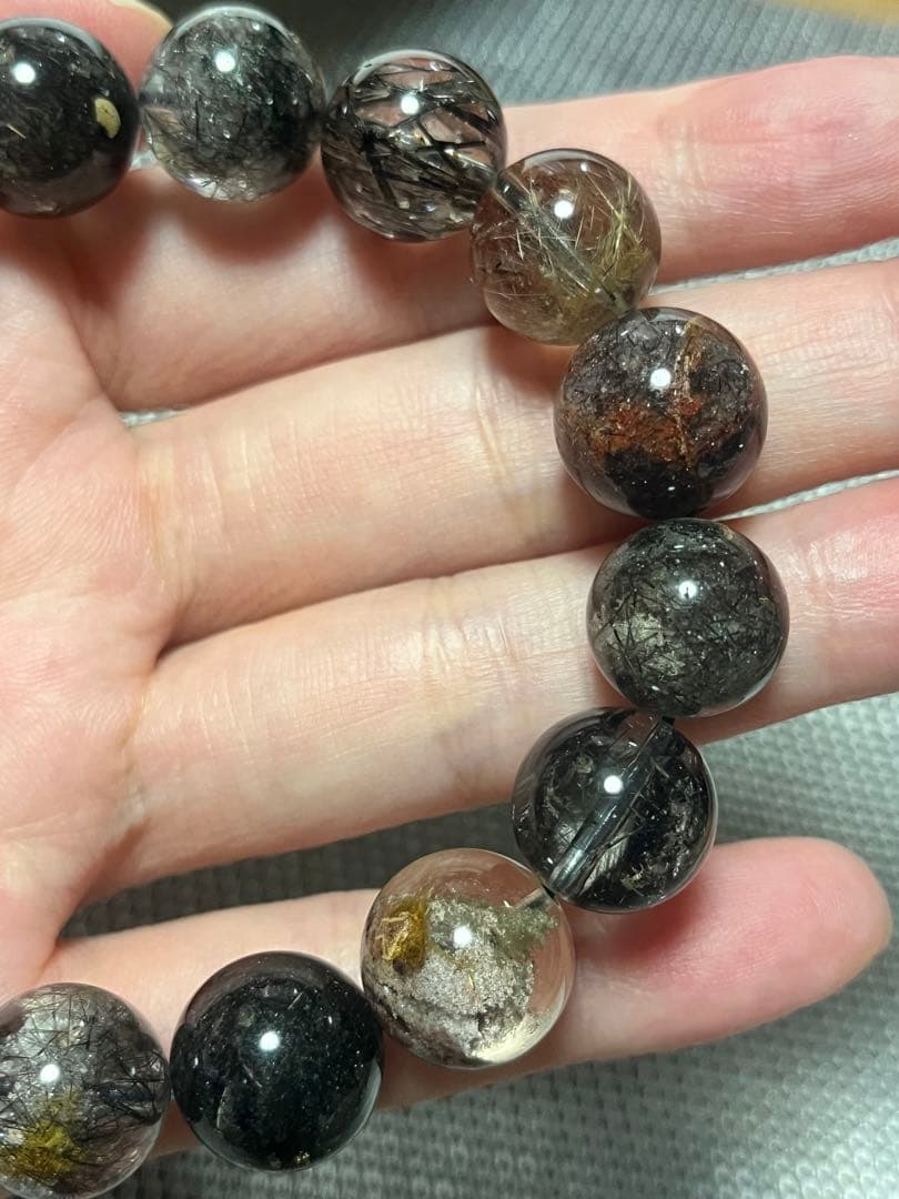 高品質 ガーデンルチルクォーツ ブレスレット 約14mm