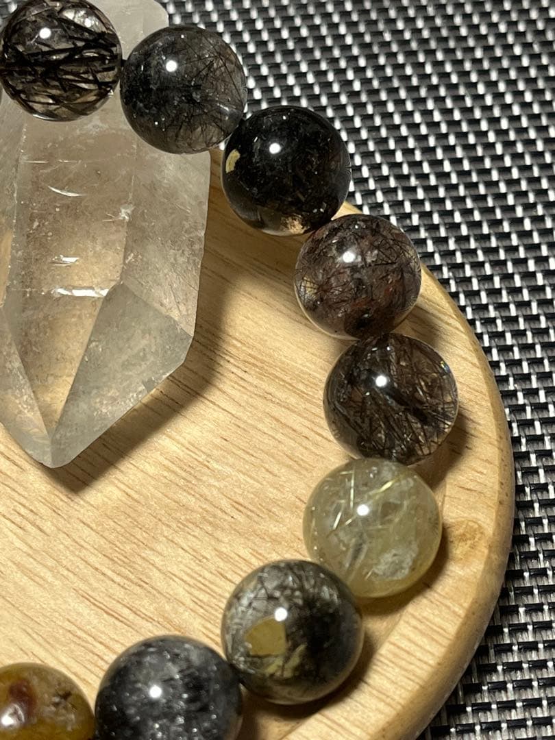 高品質 ガーデンルチルクォーツ ブレスレット 約14mm