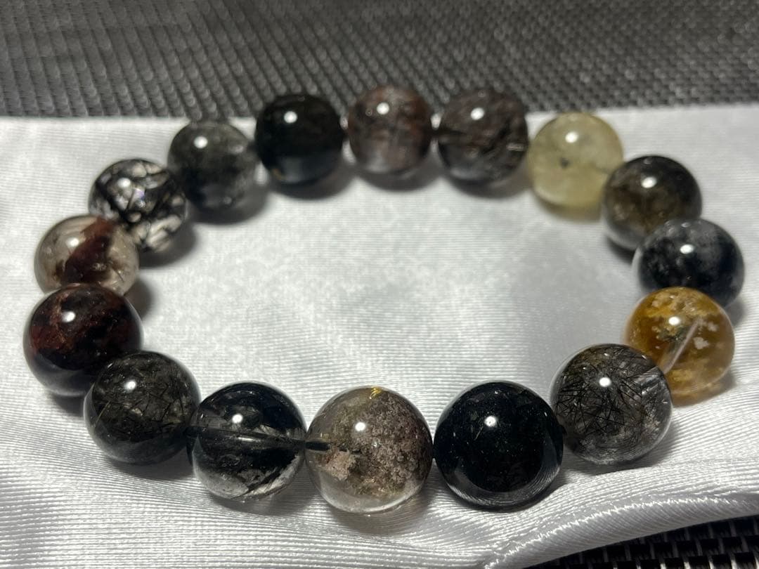 高品質 ガーデンルチルクォーツ ブレスレット 約14mm