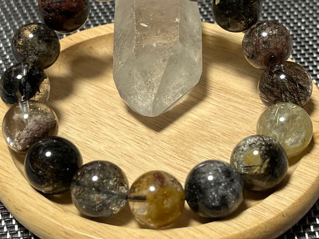 高品質 ガーデンルチルクォーツ ブレスレット 約14mm