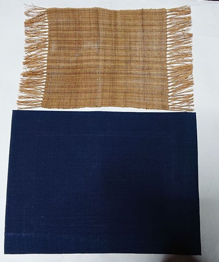 古代織品織しな布テーブルセンター小品２枚未使用品☆