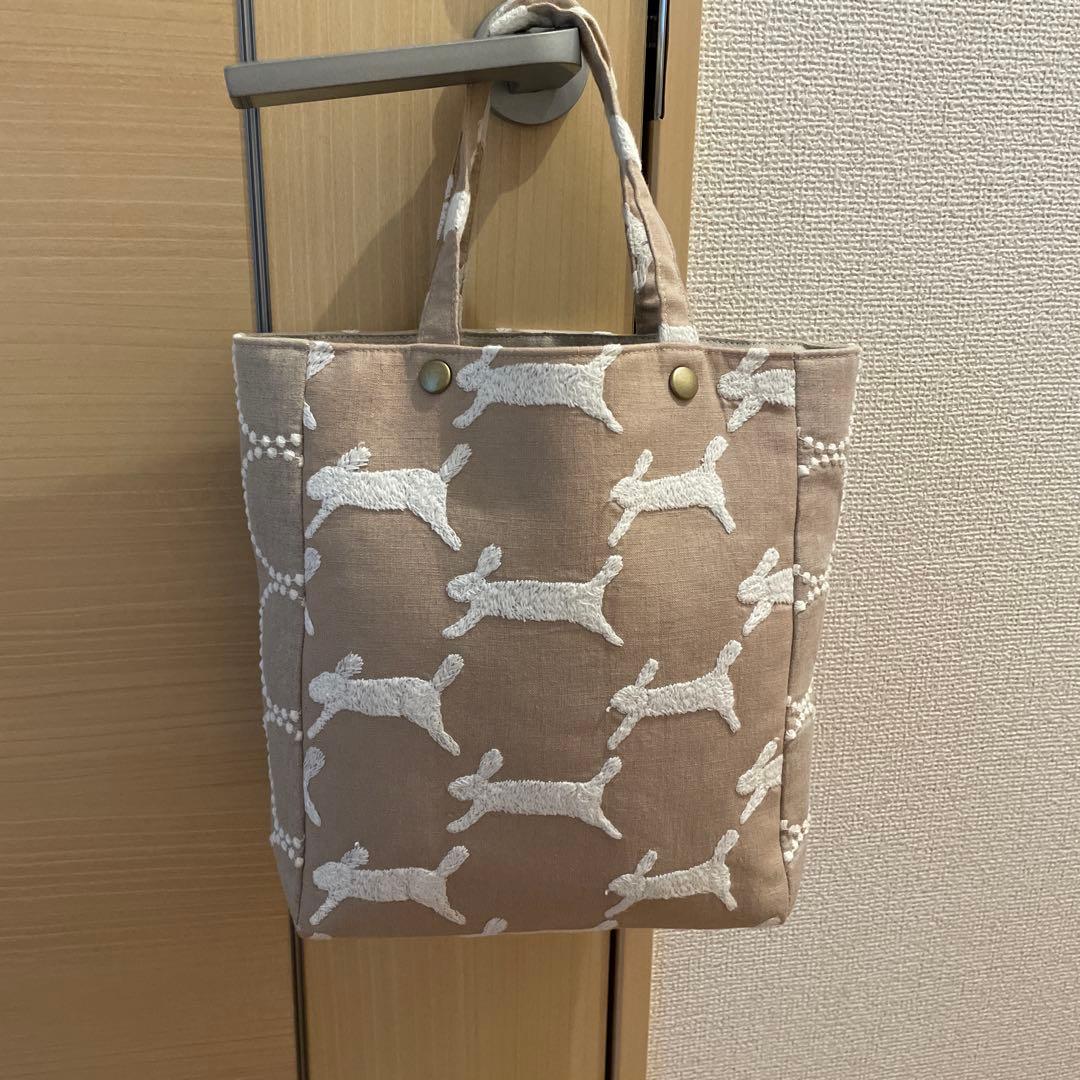 ミナペルホネン　ハンドメイド　ミニトート　runrunrun