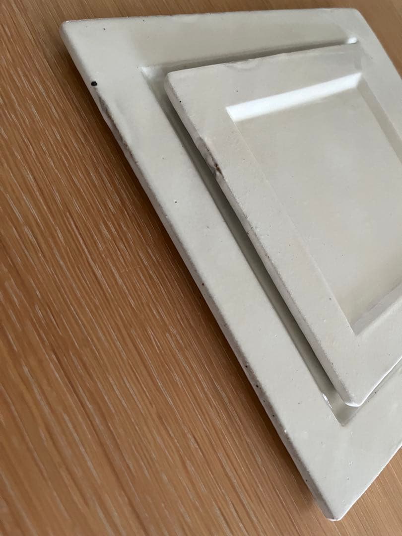 桑原哲夫　四角皿　大小2枚セット