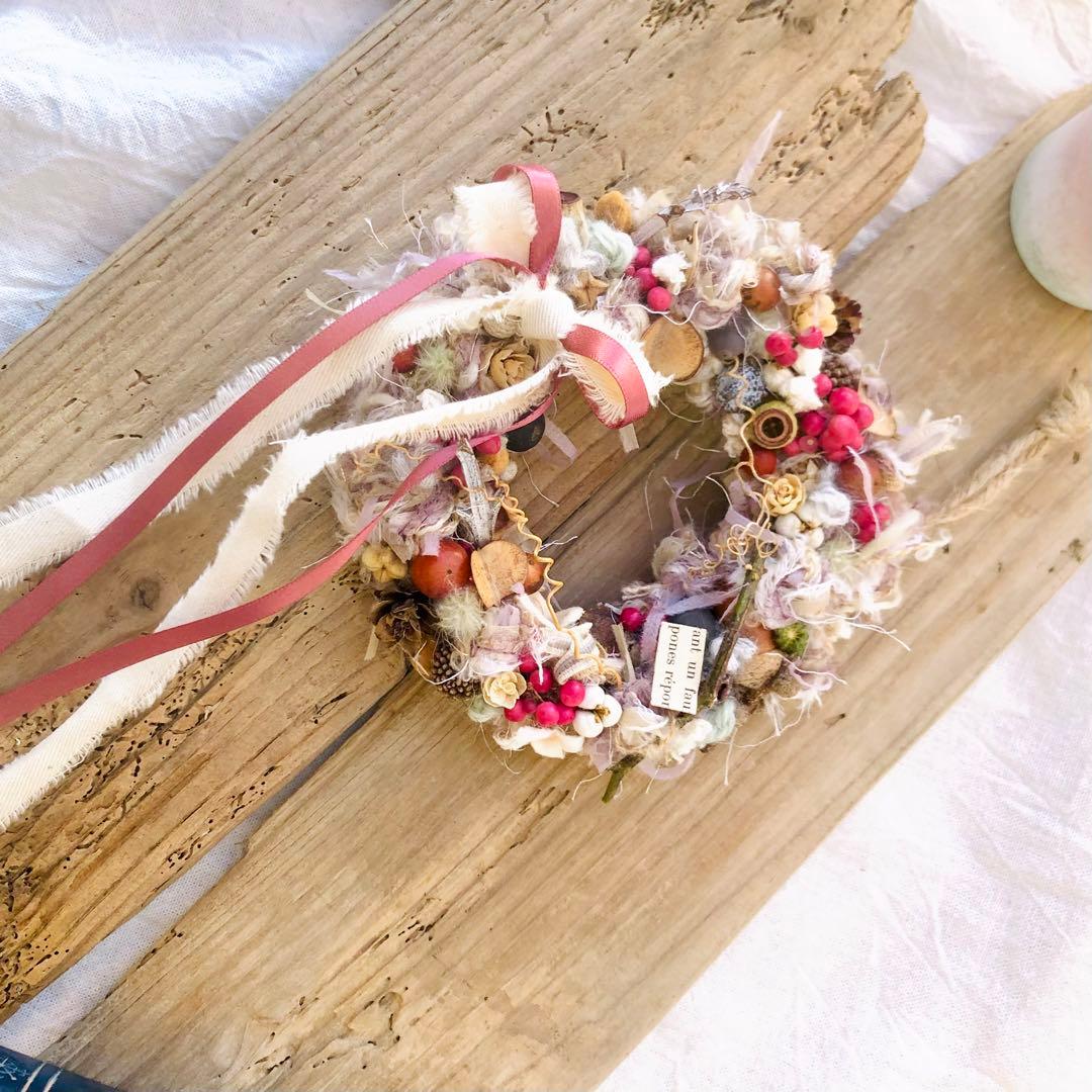 ドライフラワーリース　ドライフラワースワッグ　ユーカリ　ラナンキュラス  紫陽花