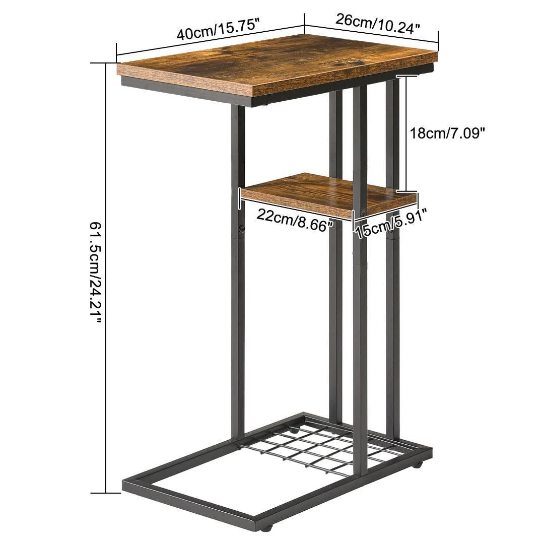 実用的 多機能 サイドテーブル 収納たくさん コの字型