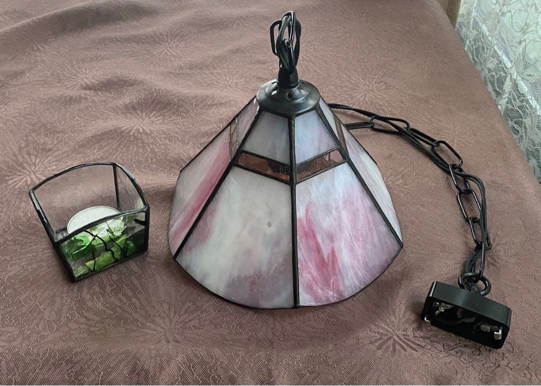 ステンドガラスペンダントライト 装飾工芸品規格（ミニステンドグラス付き）