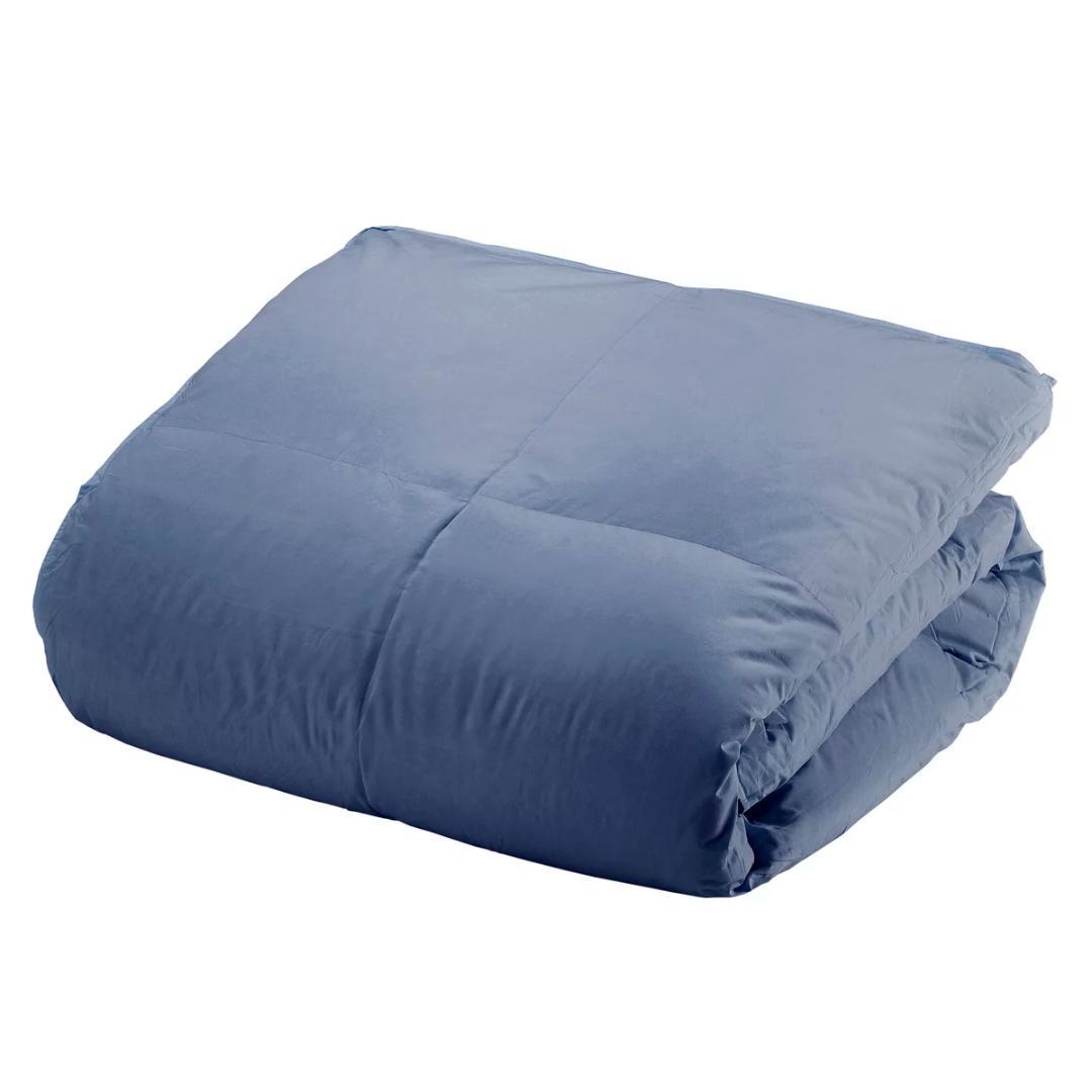 羽毛合い掛け布団 ナチュラルグースダウン95％ シングル ネイビー