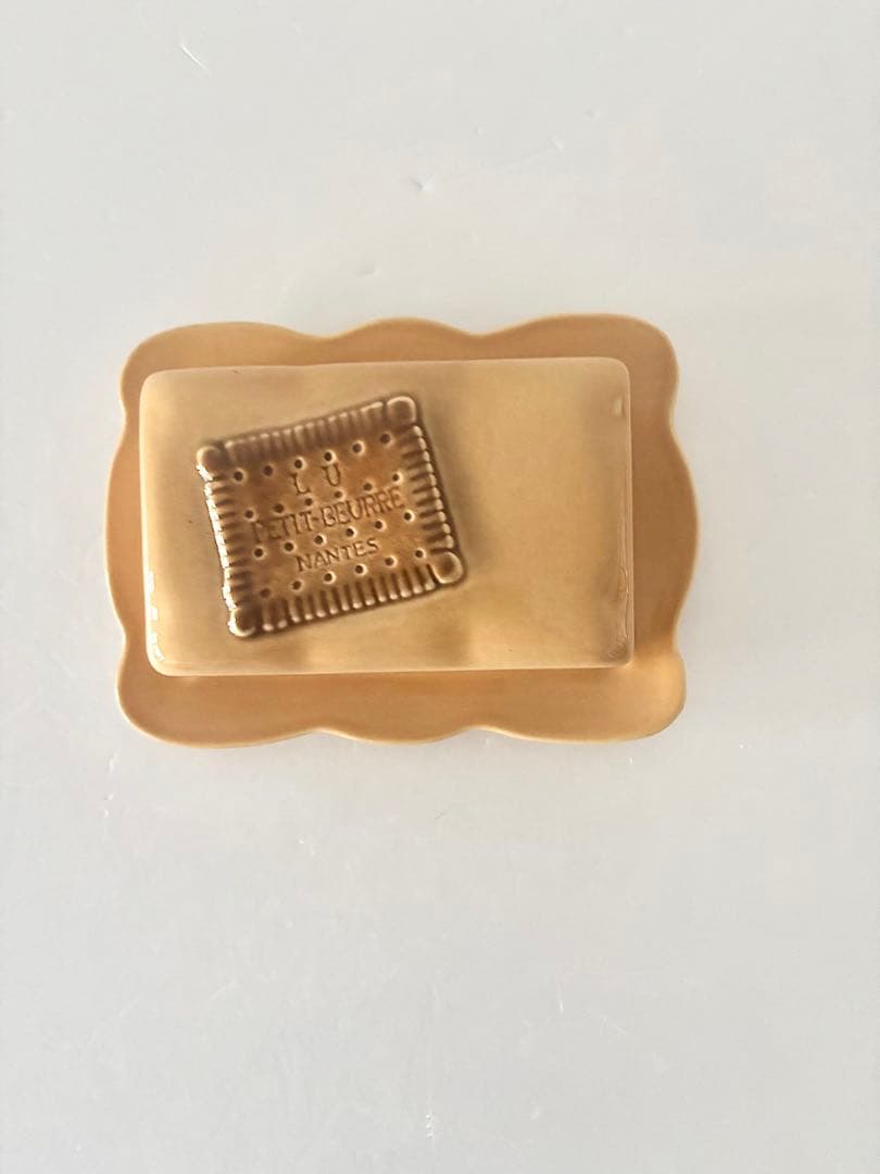 【フランスヴィンテージ】LU　ビスケット　　バターケース　陶器