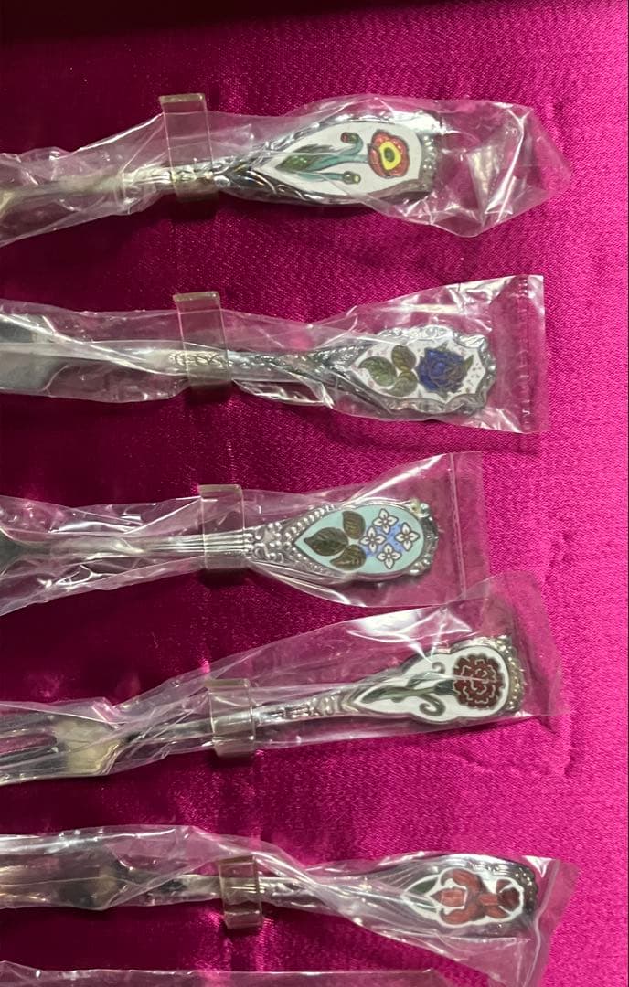 新品未使用　ガーランド　カトラリー24本セット　銀　千趣会　花　昭和レトロ