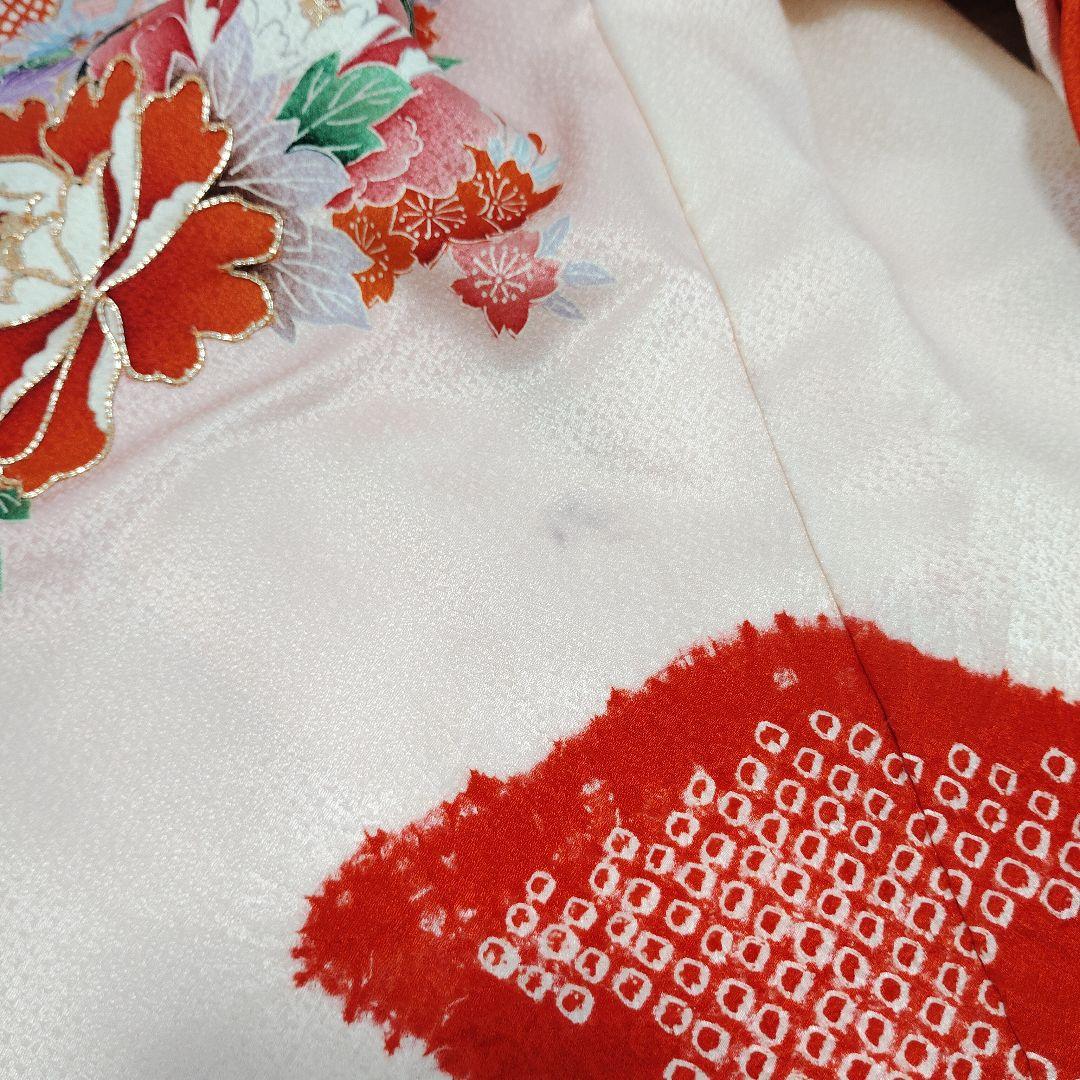 七五三 3歳 正絹 着物 被布 バッグ 草履 小物 セット 部分絞り