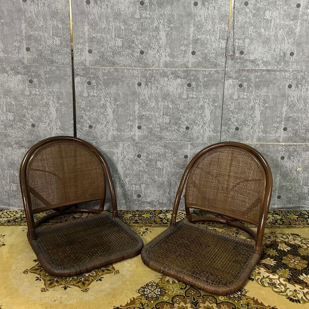 ꧁籐家具꧂ラタン座卓&座椅子2脚セット ガラス 食卓 机 椅子 いす イス