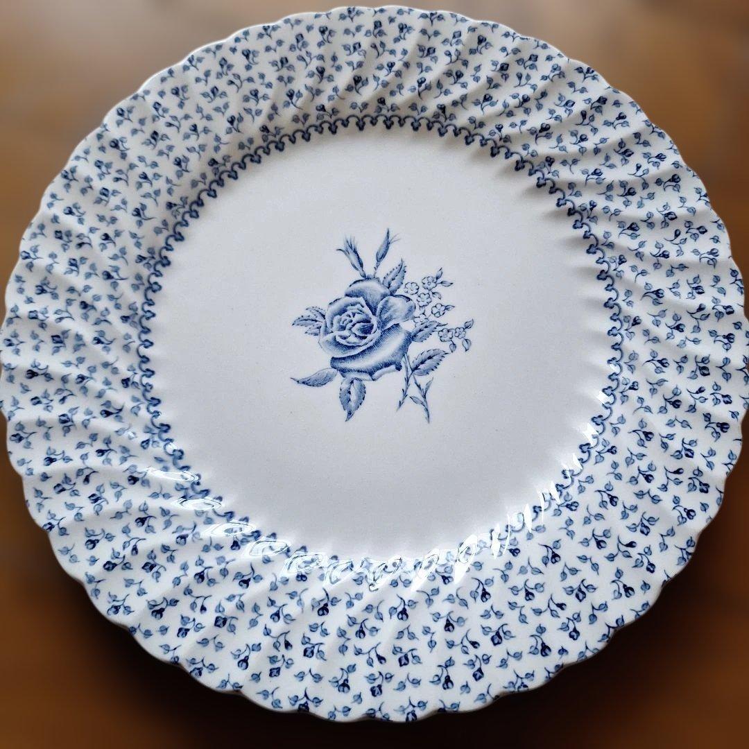 イギリス製 ジョンソンブラザーズ ローズブーケ青 プレート皿 - メルカリ
