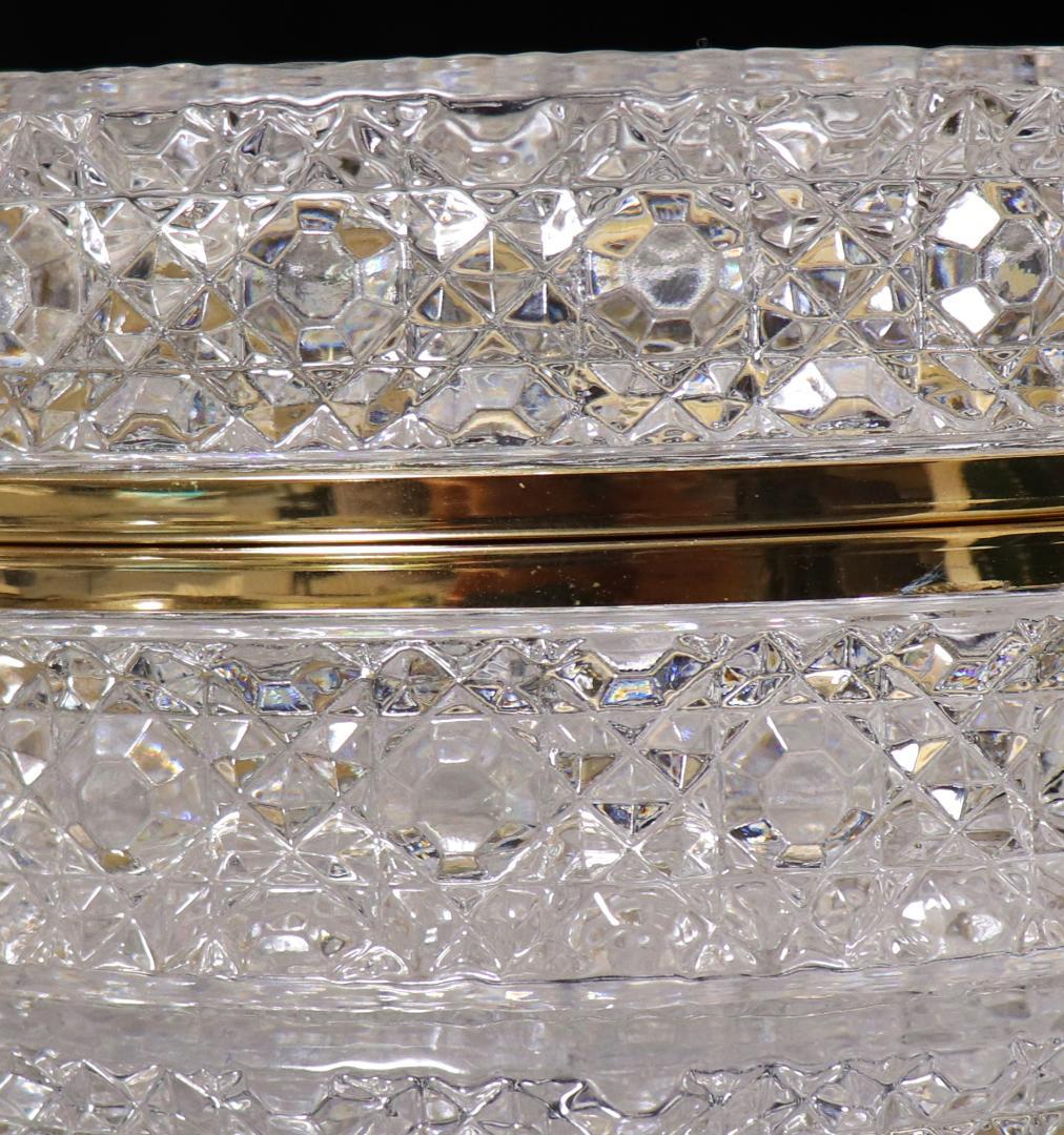 オールド・バカラ 金装飾 大型 1kg ダイヤモンドカット 宝石箱 ゴールド