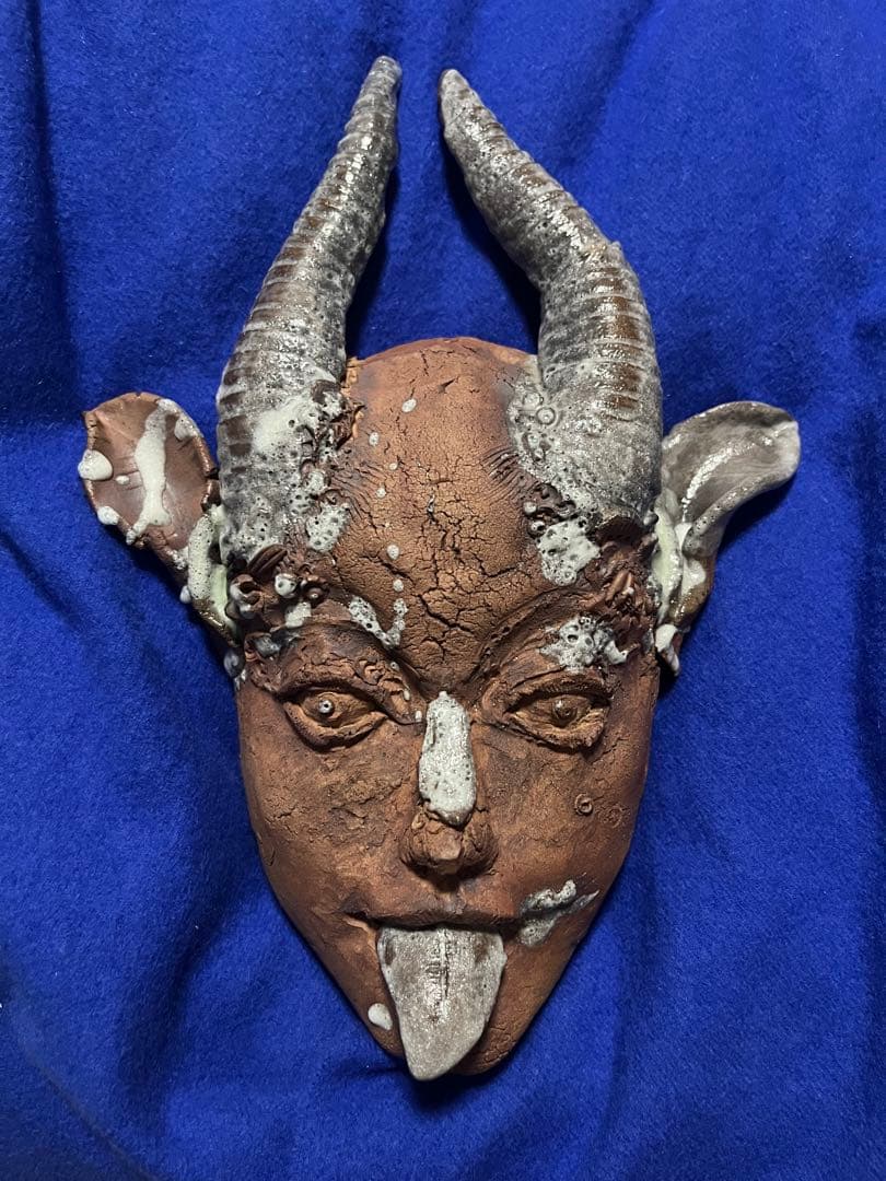 陶器製 悪魔の顔 創作人形　陶芸 泥言 Clay Tales｜作家による手作り陶土人形