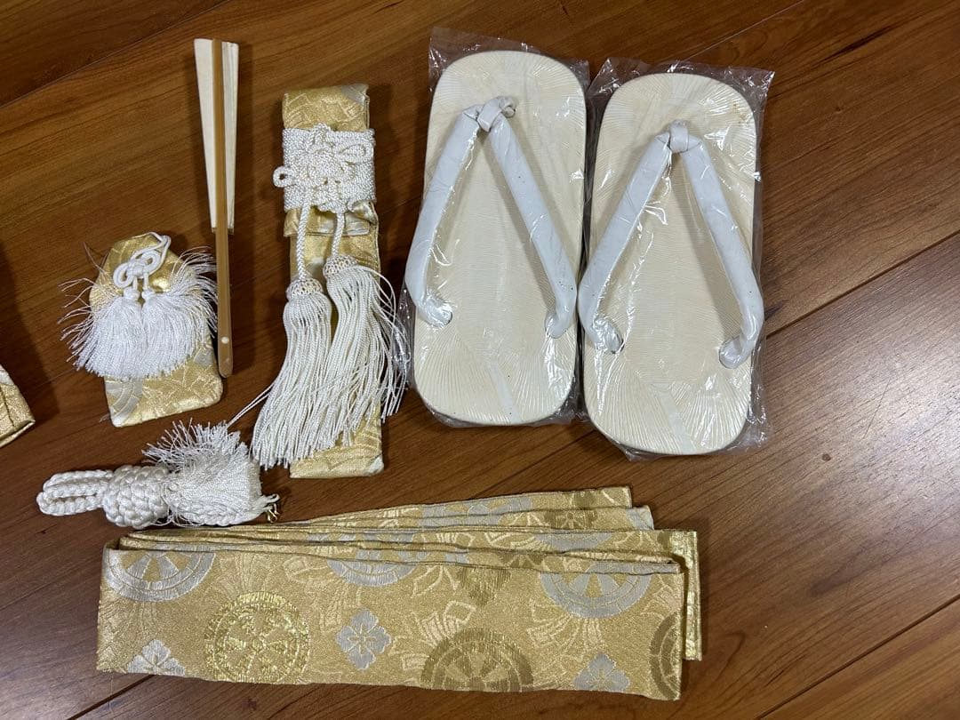 子供用 七五三 着物 鶴と松のデザイン