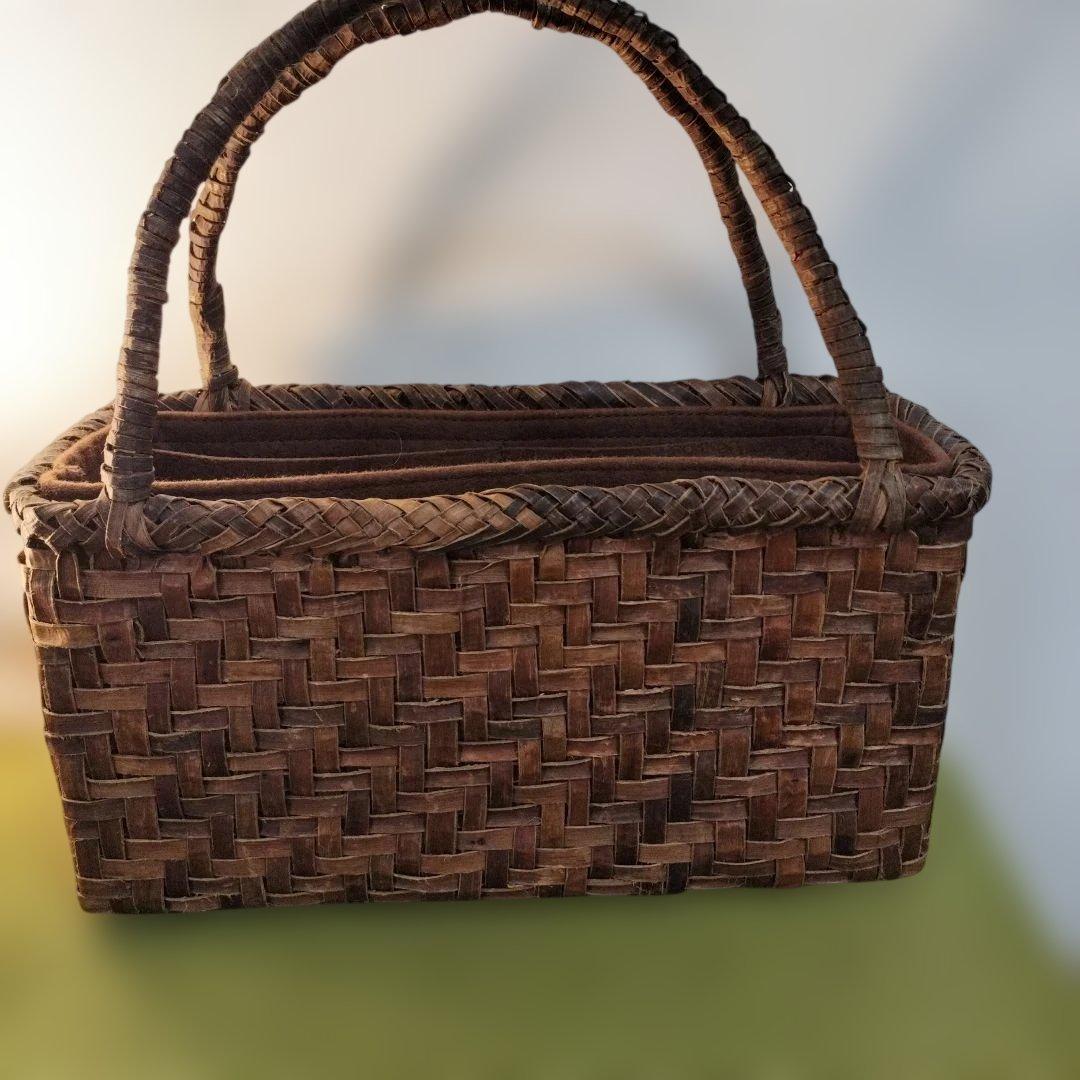 胡桃網代編み約横30高さ16幅12