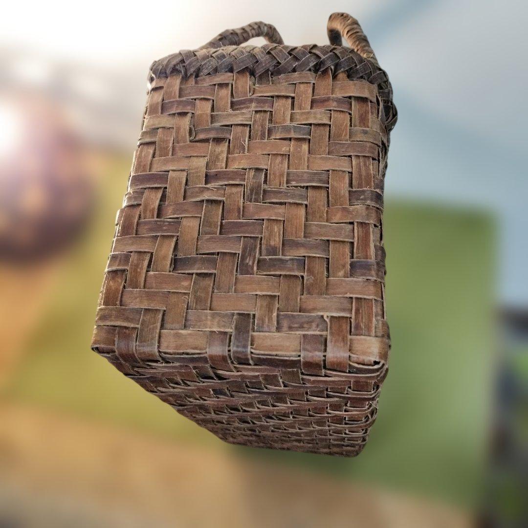 胡桃網代編み約横30高さ16幅12