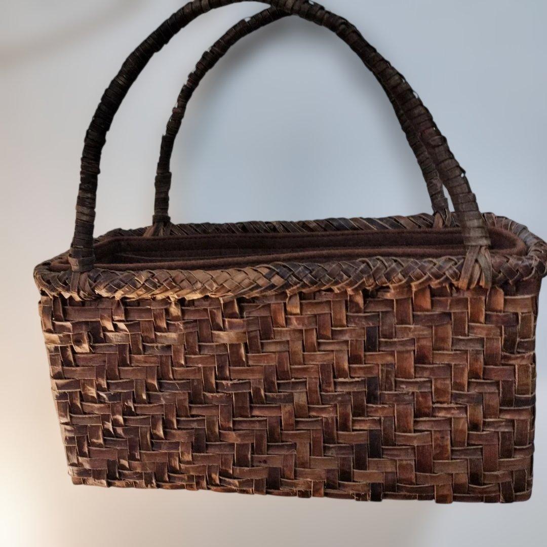 胡桃網代編み約横30高さ16幅12