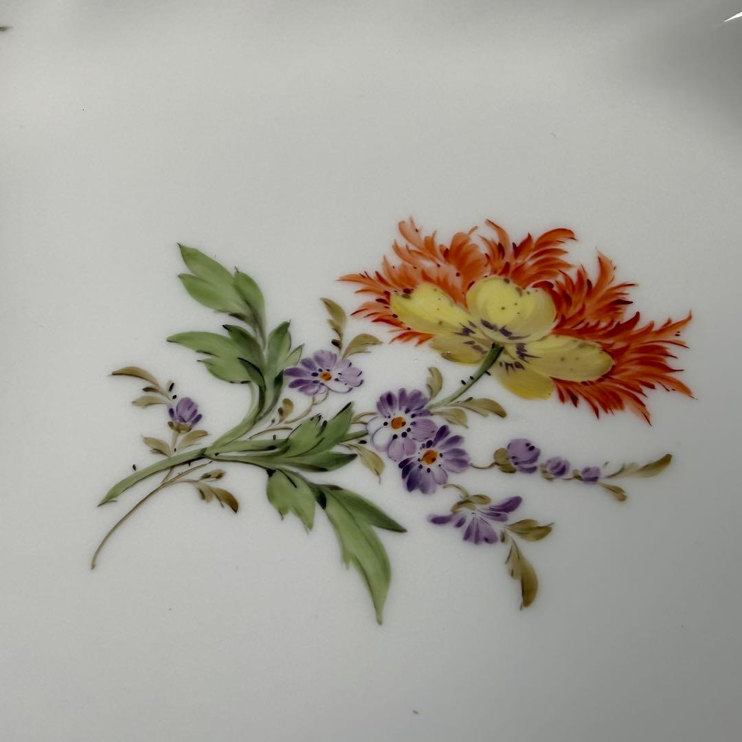 未使用 マイセン 金彩 2つ花 ケシ リーフディッシュ(約19cm)1枚、1級