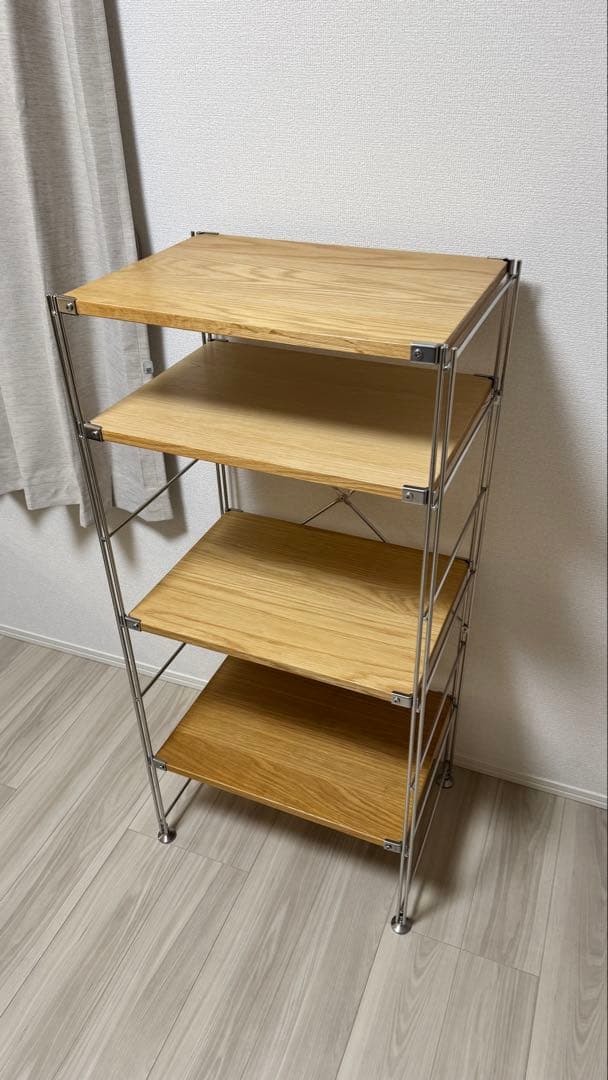 無印良品 ステンレスユニットシェルフ オーク材 棚 58 × 120cm セット