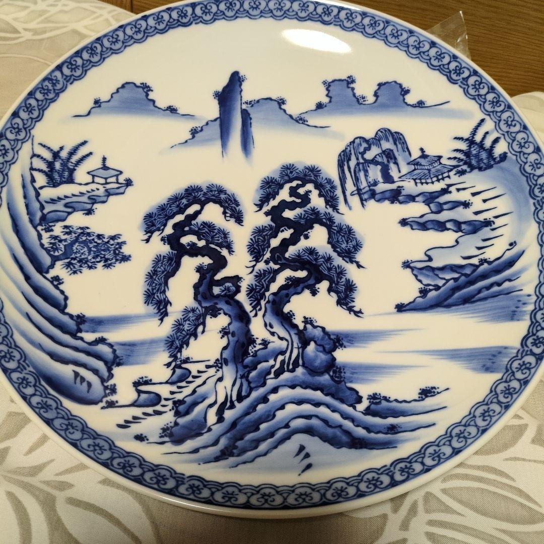 オードブル　大幅処分値下げ！有田焼 山徳窯 染付山水　特大大皿