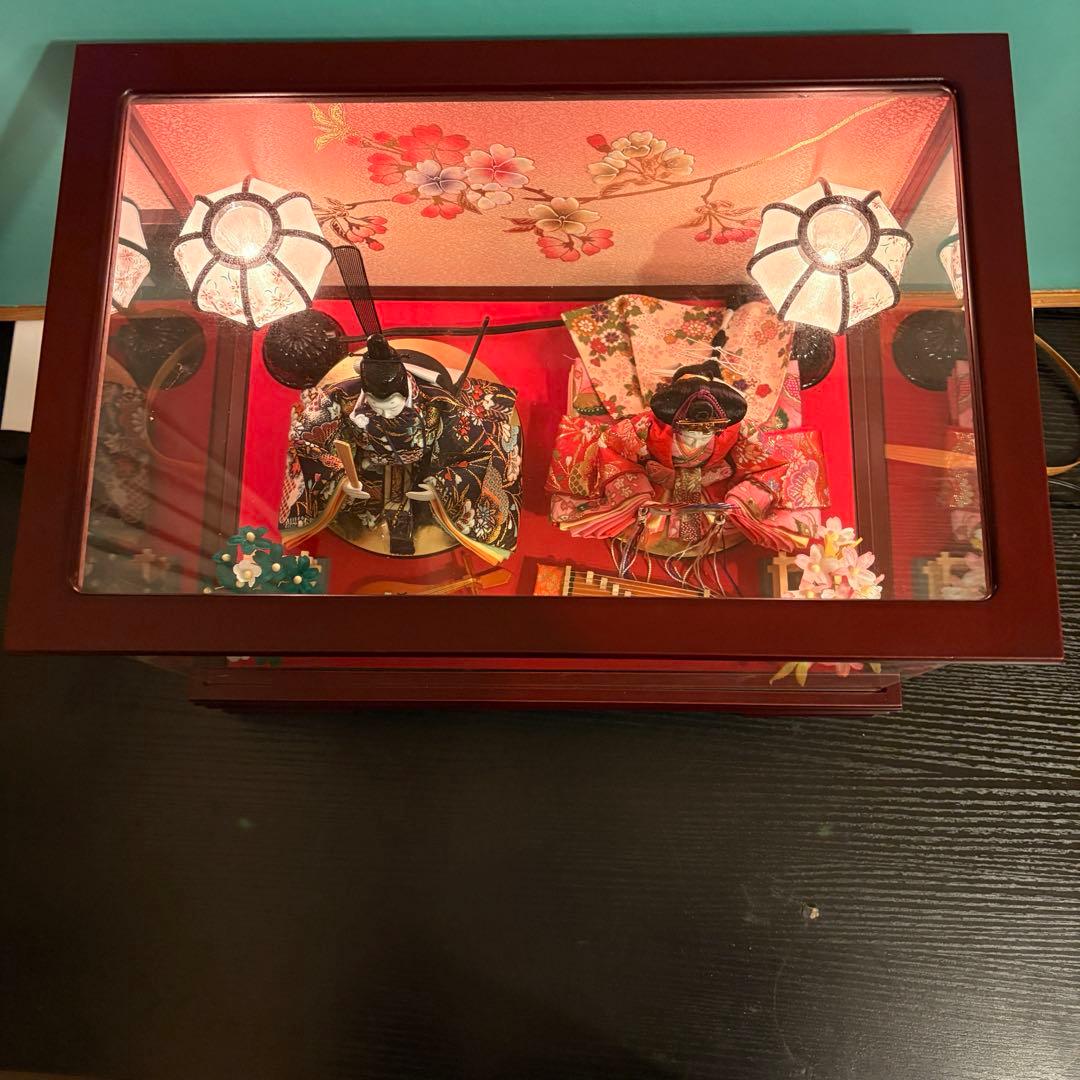 福仙 雛人形セット ケース入り ライト 桜の装飾付き - メルカリ