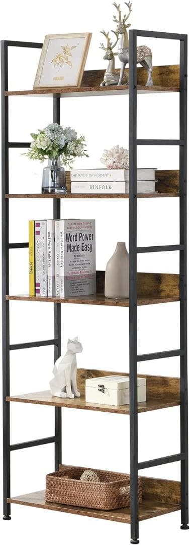 XINYF オープンシェルフ ラック 5段 60×30×171cm(L5段茶色)