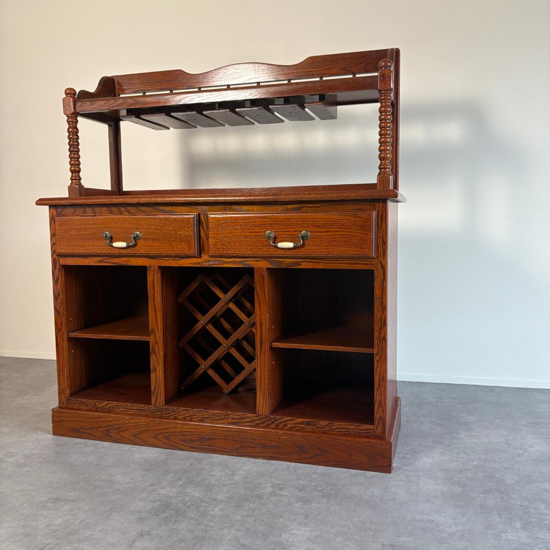 ヴィンテージ　ワインキャビネット 　グラスホルダー＆ボトルラック収納