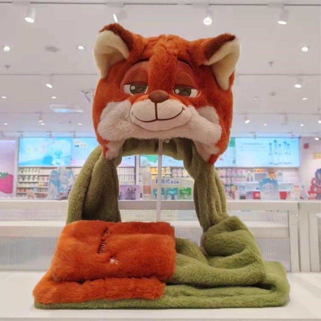 ディズニー ズートピア ジュディ&ニック miniso 帽子マフラー 中国限定