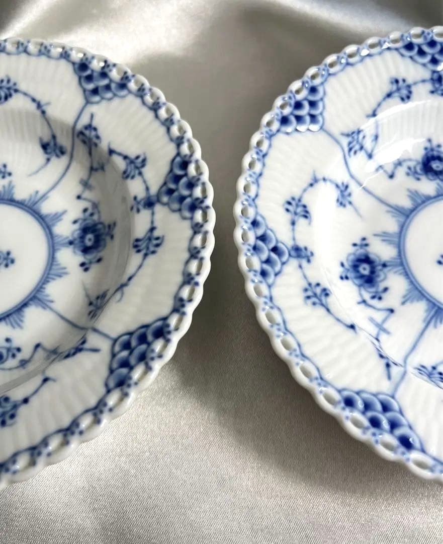 【未使用】稀少★ロイヤルコペンハーゲン　フルレース　ディーププレート15㎝