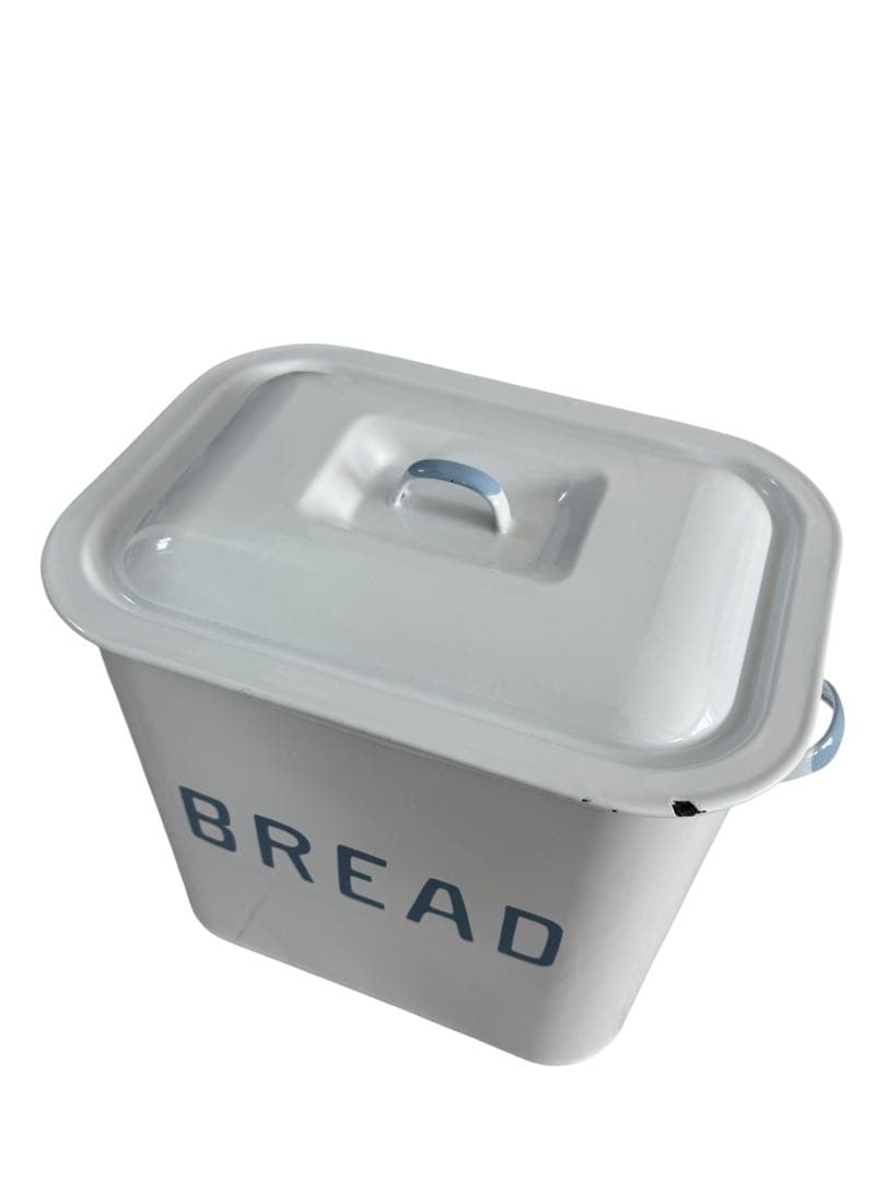 大きめサイズ カントリー ホーローブレッドケース 白