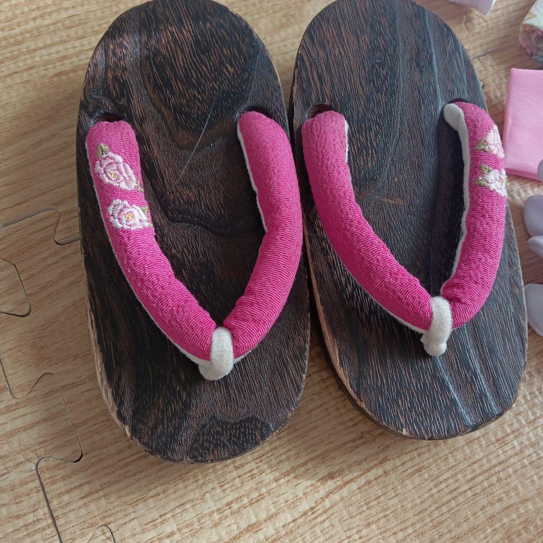 七五三用赤と多色の着物セット