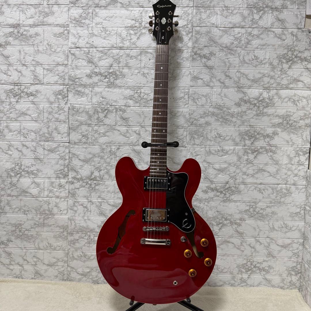 美品 Epiphone エピフォン Dot CH セミアコ エレキギター ケース