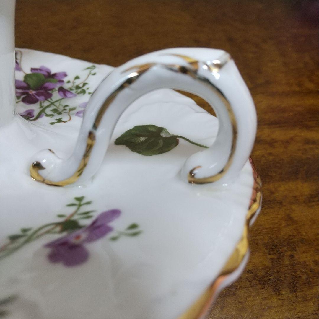 ハマースレイ ビクトリアンバイオレット キャンドルスタンド 平型