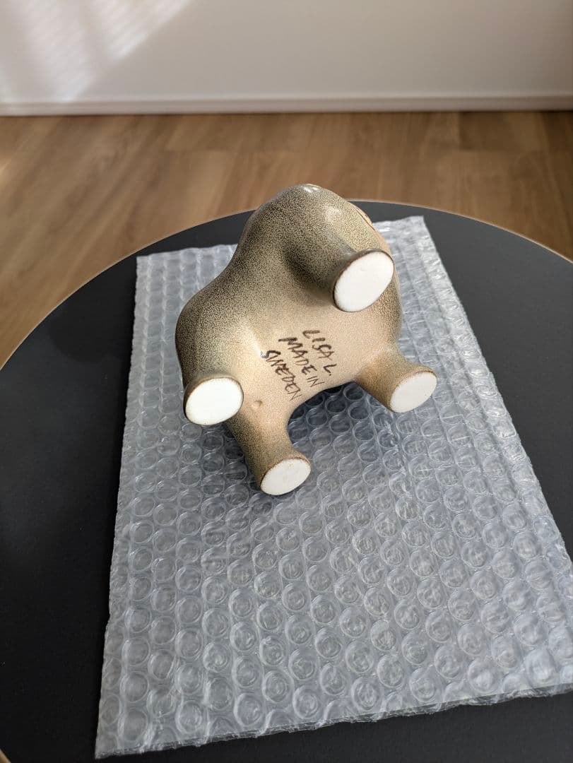 リサラーソン　ブルドッグ　グレー　ケンネル　犬　オブジェ