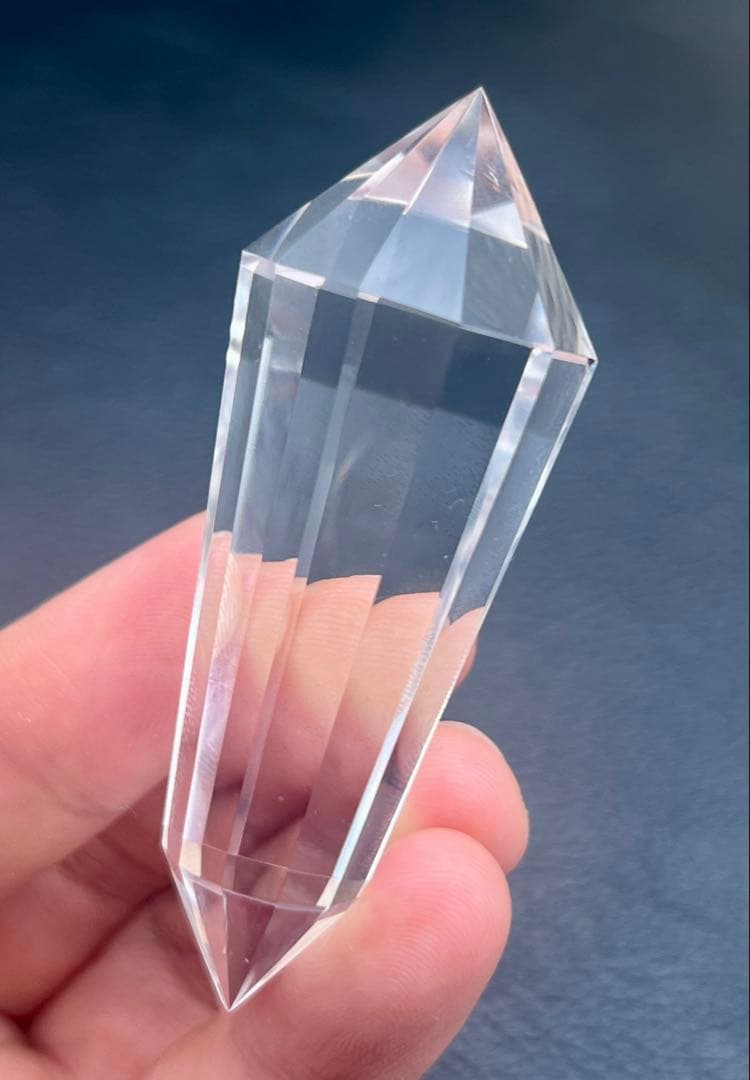 レア★天然水晶ヴォーゲルワンド 12面カット　ダブルポイント　高透明　美品