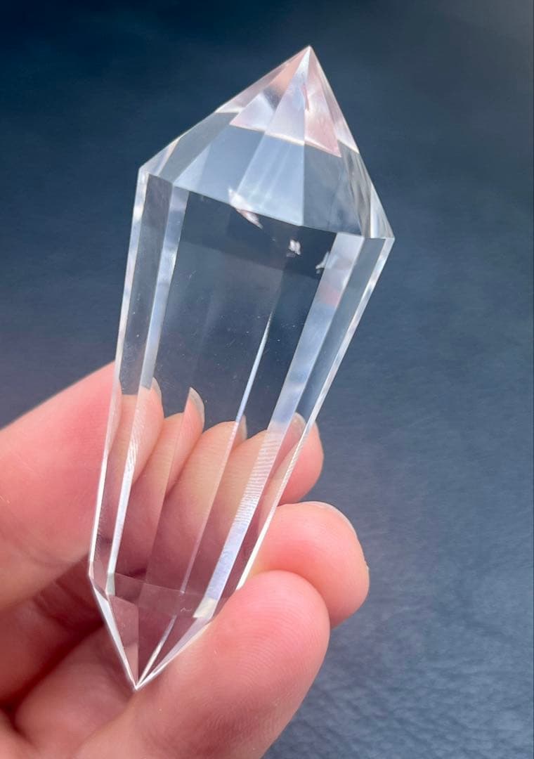 レア★天然水晶ヴォーゲルワンド 12面カット　ダブルポイント　高透明　美品