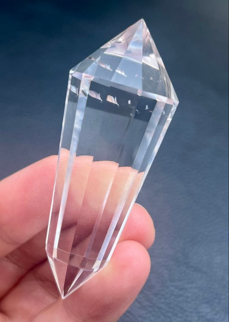 レア★天然水晶ヴォーゲルワンド 12面カット　ダブルポイント　高透明　美品