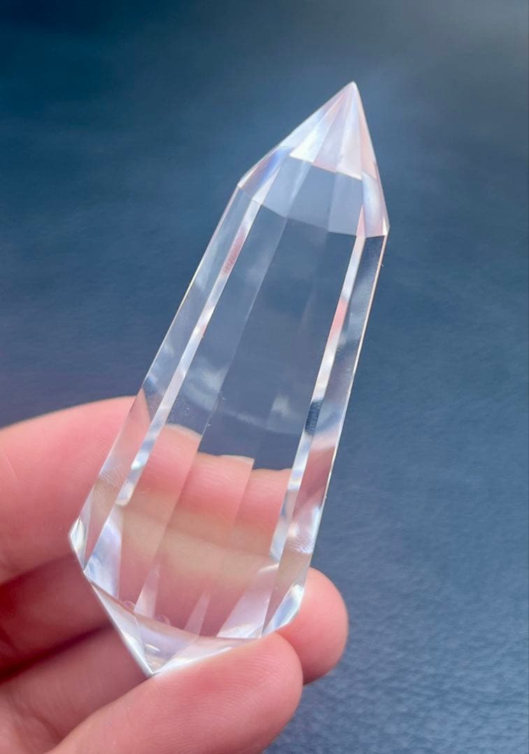 レア★天然水晶ヴォーゲルワンド 12面カット　ダブルポイント　高透明　美品
