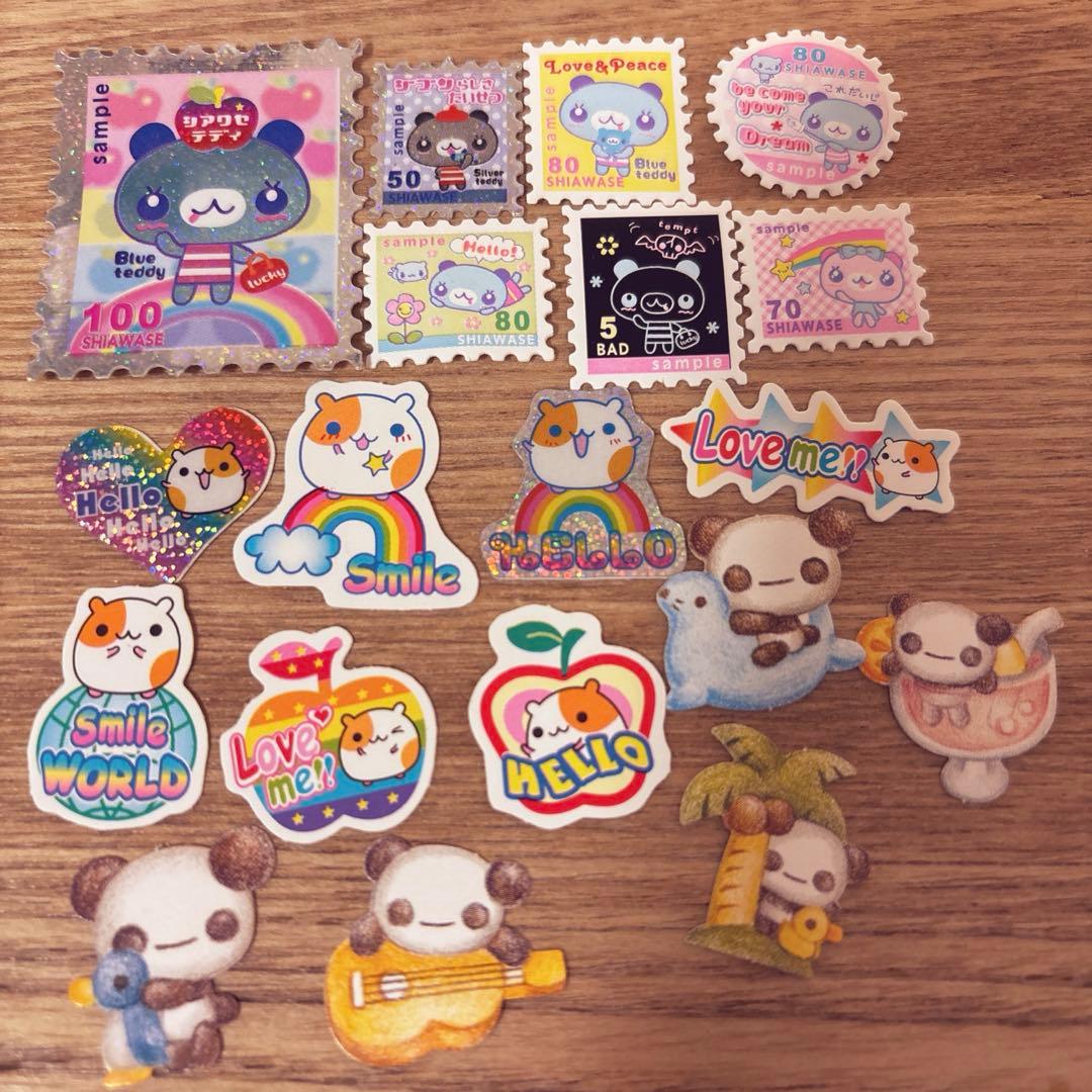 平成レトロ フレークシール まとめ売り ハムスター パンダ レモン株式